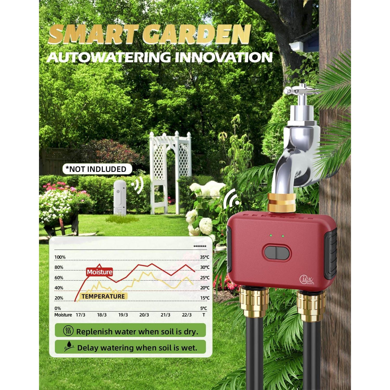 Temporizador de Riego WiFi GIEX GX-03, Controlador Jardín