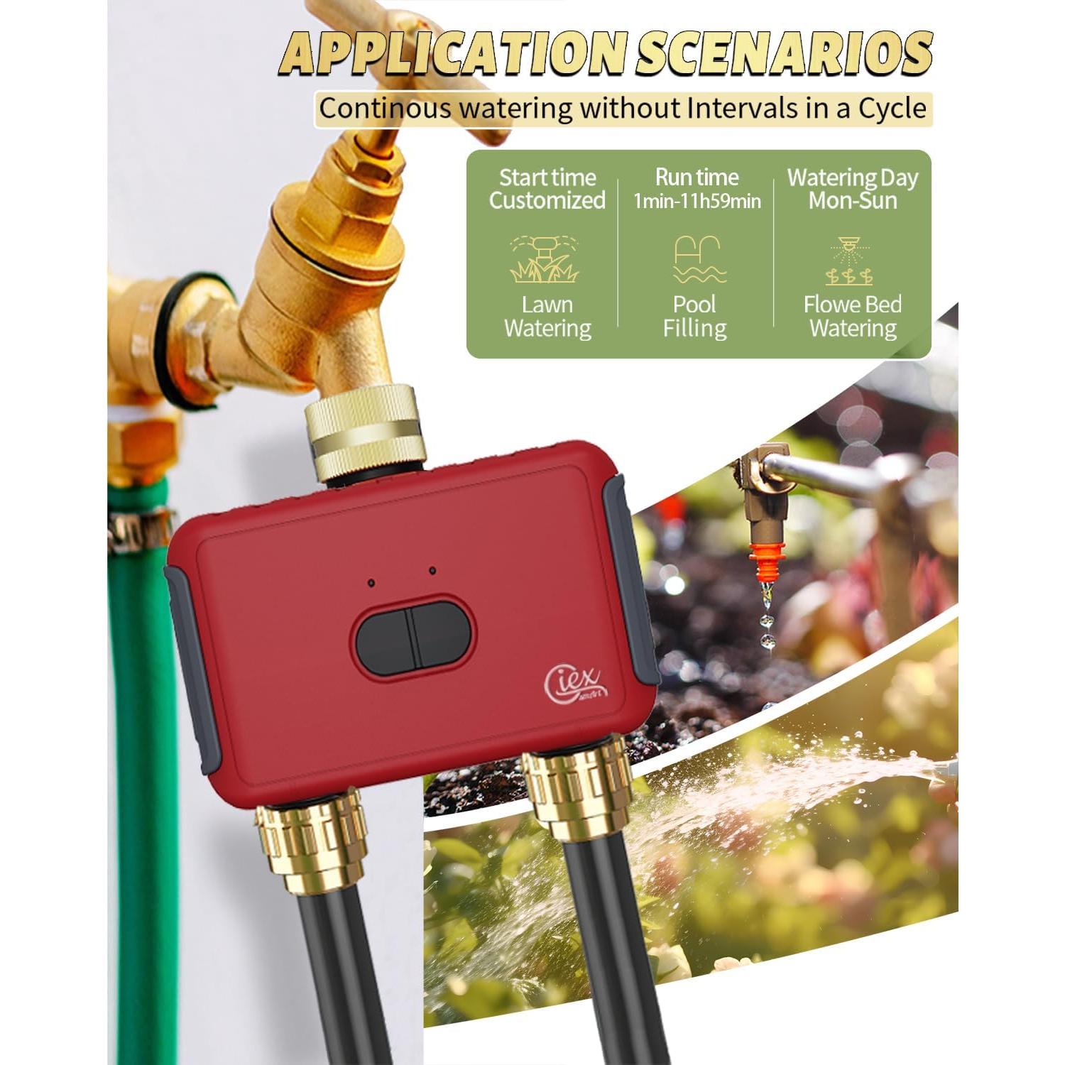 Temporizador de Riego WiFi GIEX GX-03, Controlador Jardín