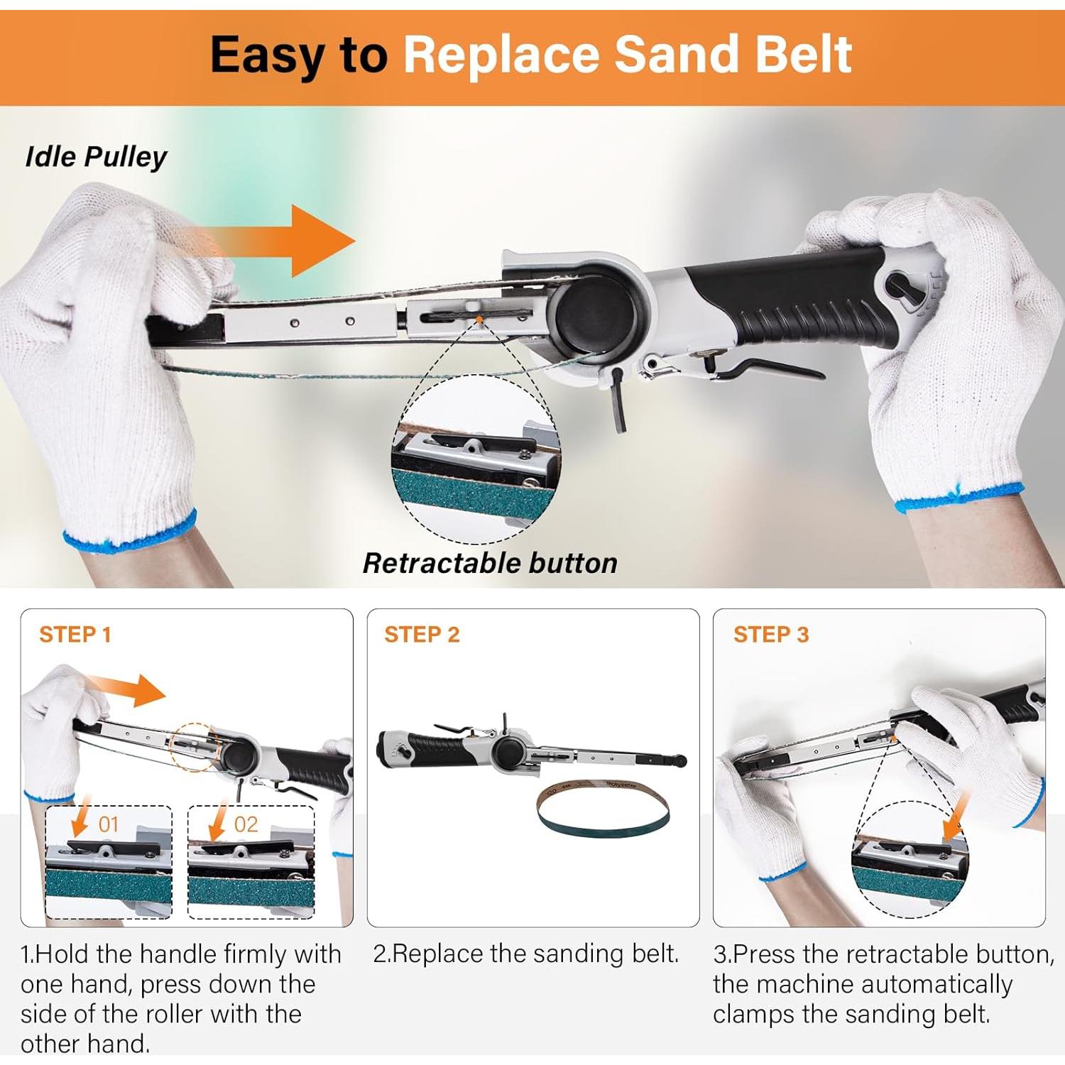 Lijadora de Banda de Aire Tezoro 1/2" x 18" 16000 RPM