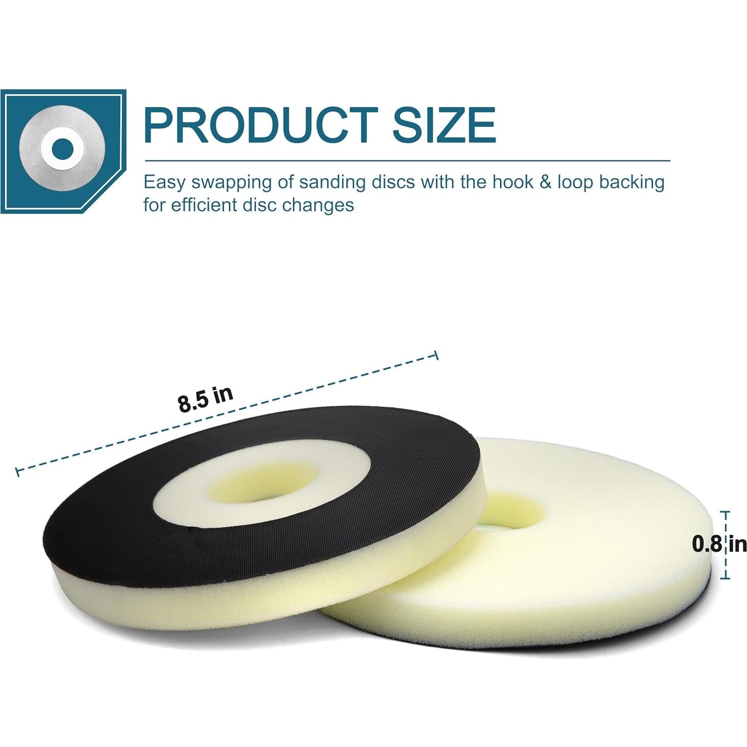 Paquete de 2 almohadillas de respaldo 9" LikeLion para lijador PC 7800