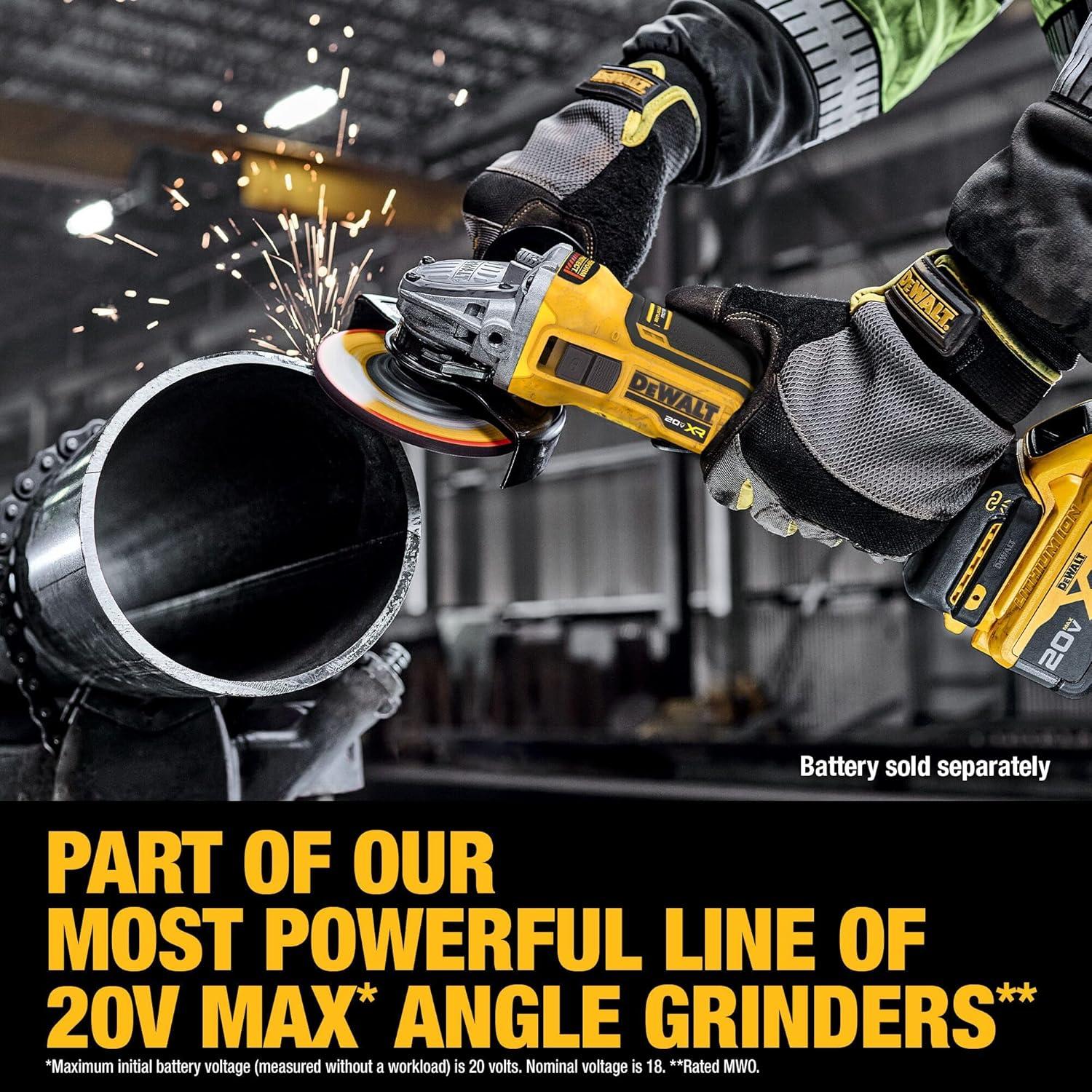 Amoladora Inalámbrica DEWALT 20V MAX XR 4.5-5" Velocidad Variable