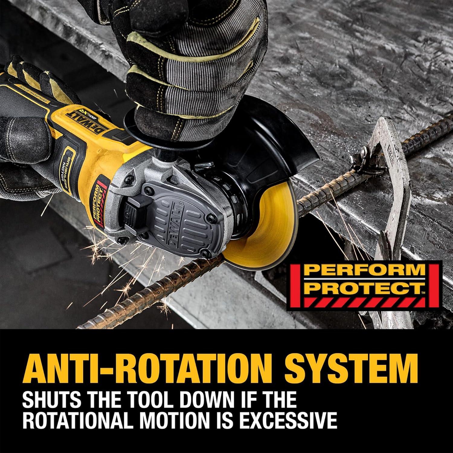 Amoladora Inalámbrica DEWALT 20V MAX XR 4.5-5" Velocidad Variable