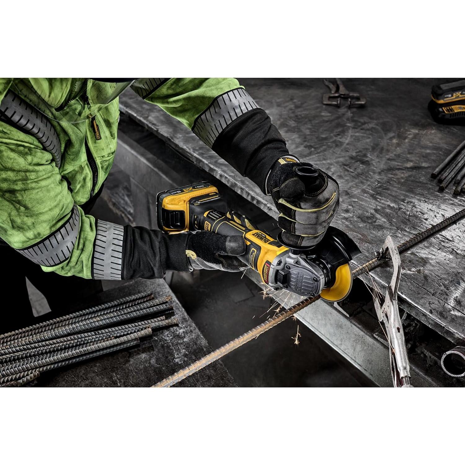 Amoladora Inalámbrica DEWALT 20V MAX XR 4.5-5" Velocidad Variable
