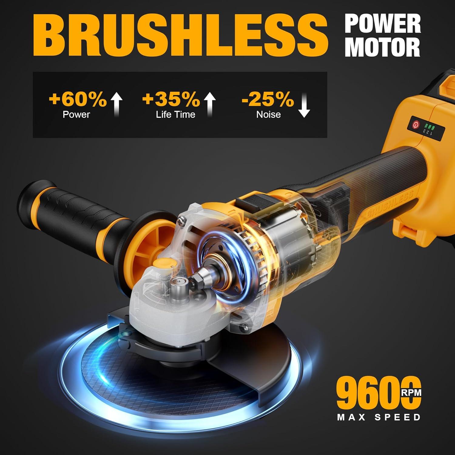 Amoladora Angular Inalámbrica Maxcular 20V 9600 RPM 4.5"-5"