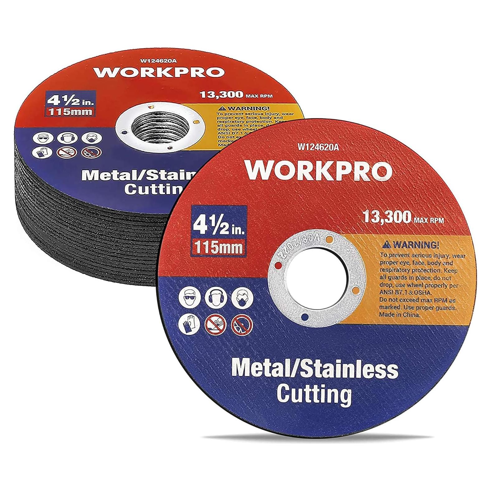 WORKPRO 20 Discos de Corte 115mm para Metal y Acero Inoxidable