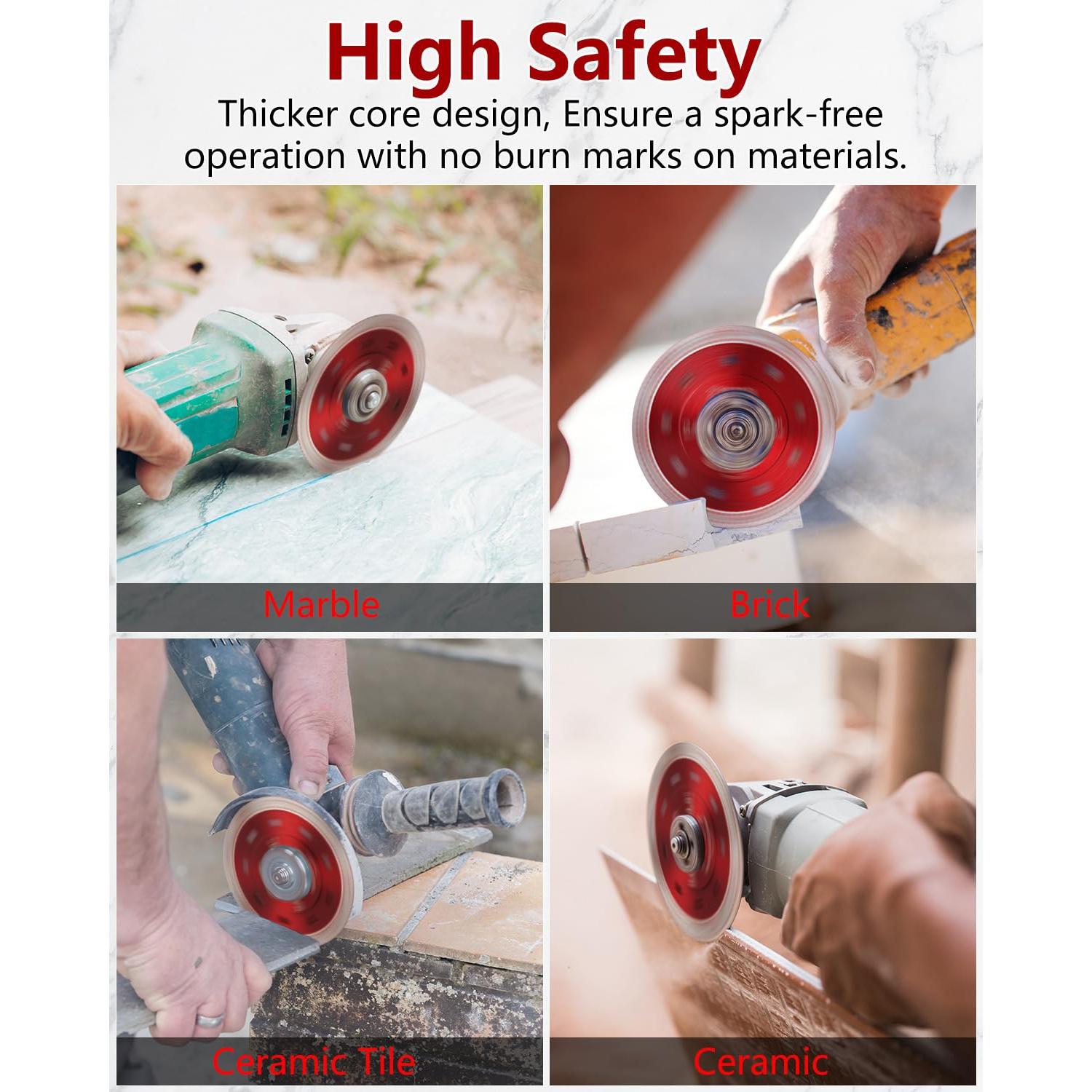 Juego de 5 Discos de Corte Diamante ZORUNNA 4.5" Cerámica