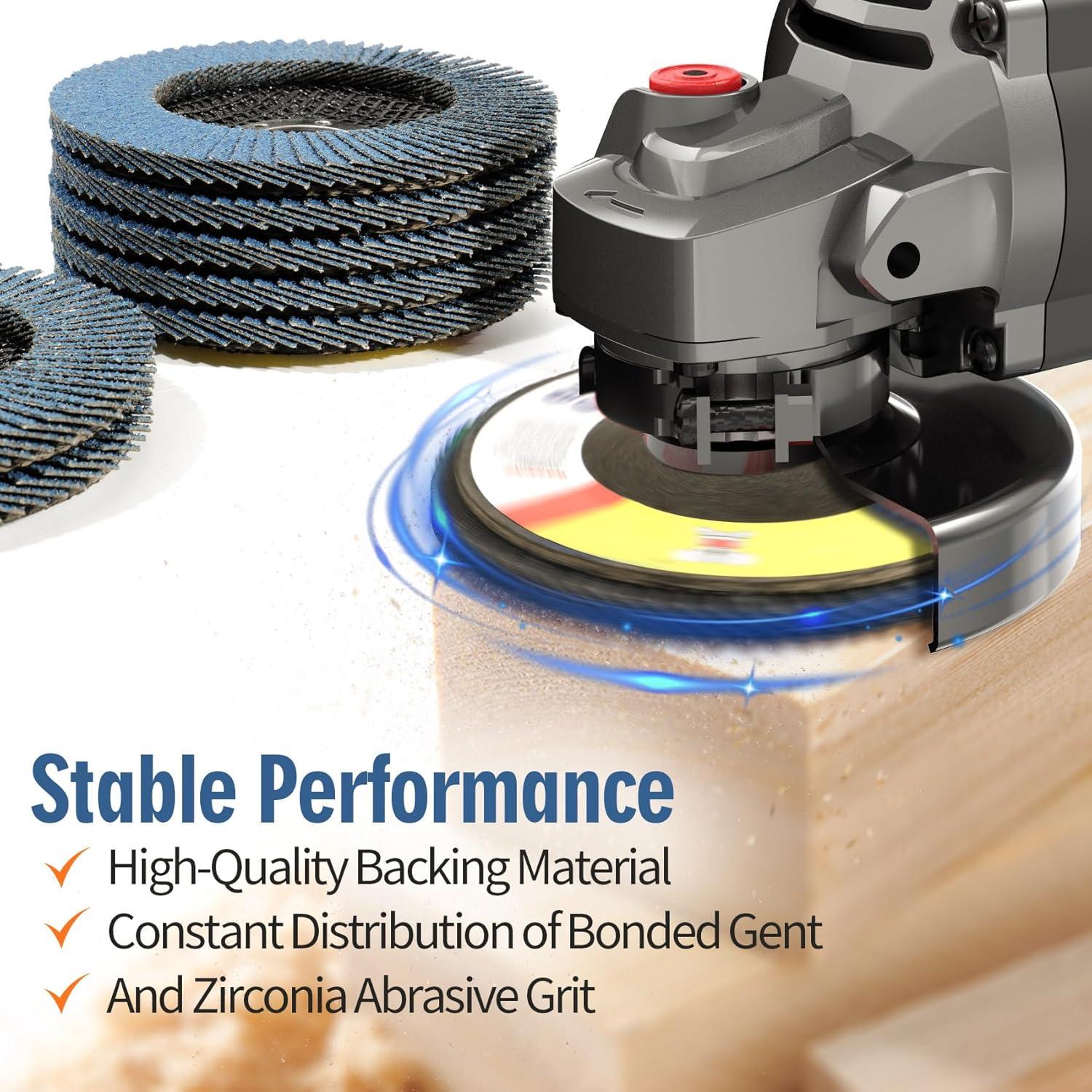 Discos de Aleta 4-1/2" GEKUVIX - 20 PCS, Granos 40/60/80/120