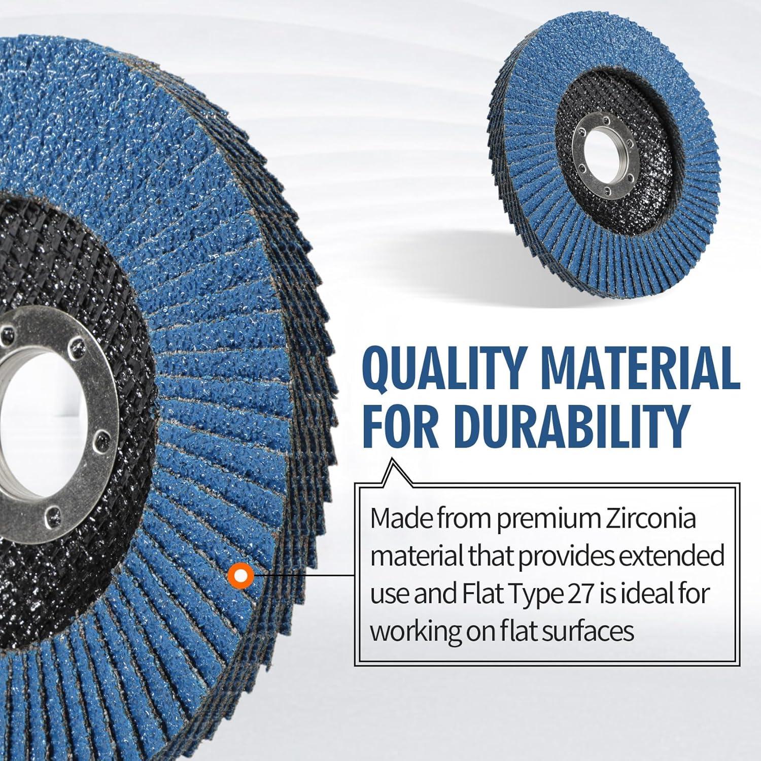 Discos de Aleta 4-1/2" GEKUVIX - 20 PCS, Granos 40/60/80/120