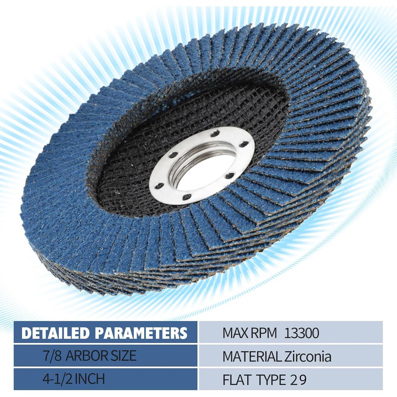 Discos de Aleta 4-1/2" GEKUVIX - 20 PCS, Granos 40/60/80/120