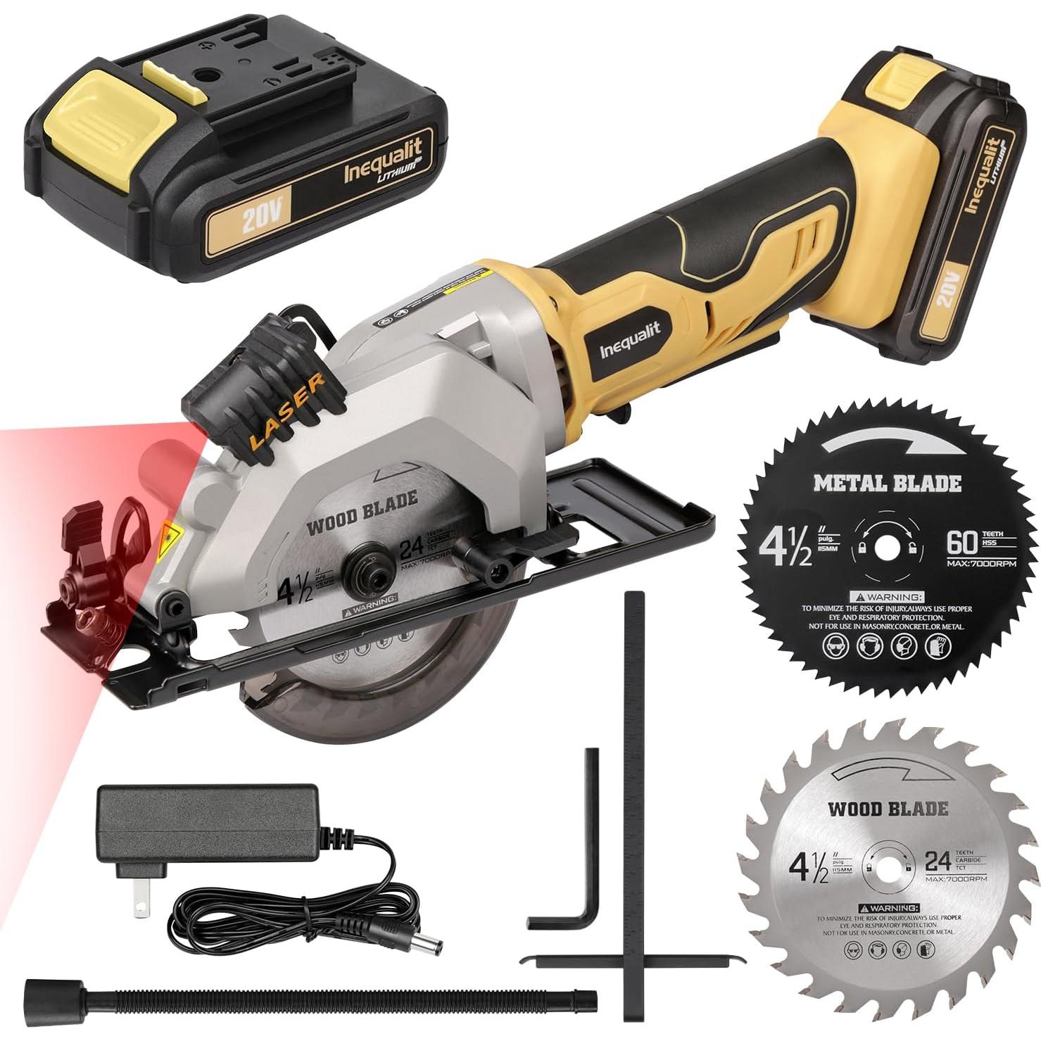 Sierra Circular Mini Inequalit 4.5" Inalámbrica 3400 RPM