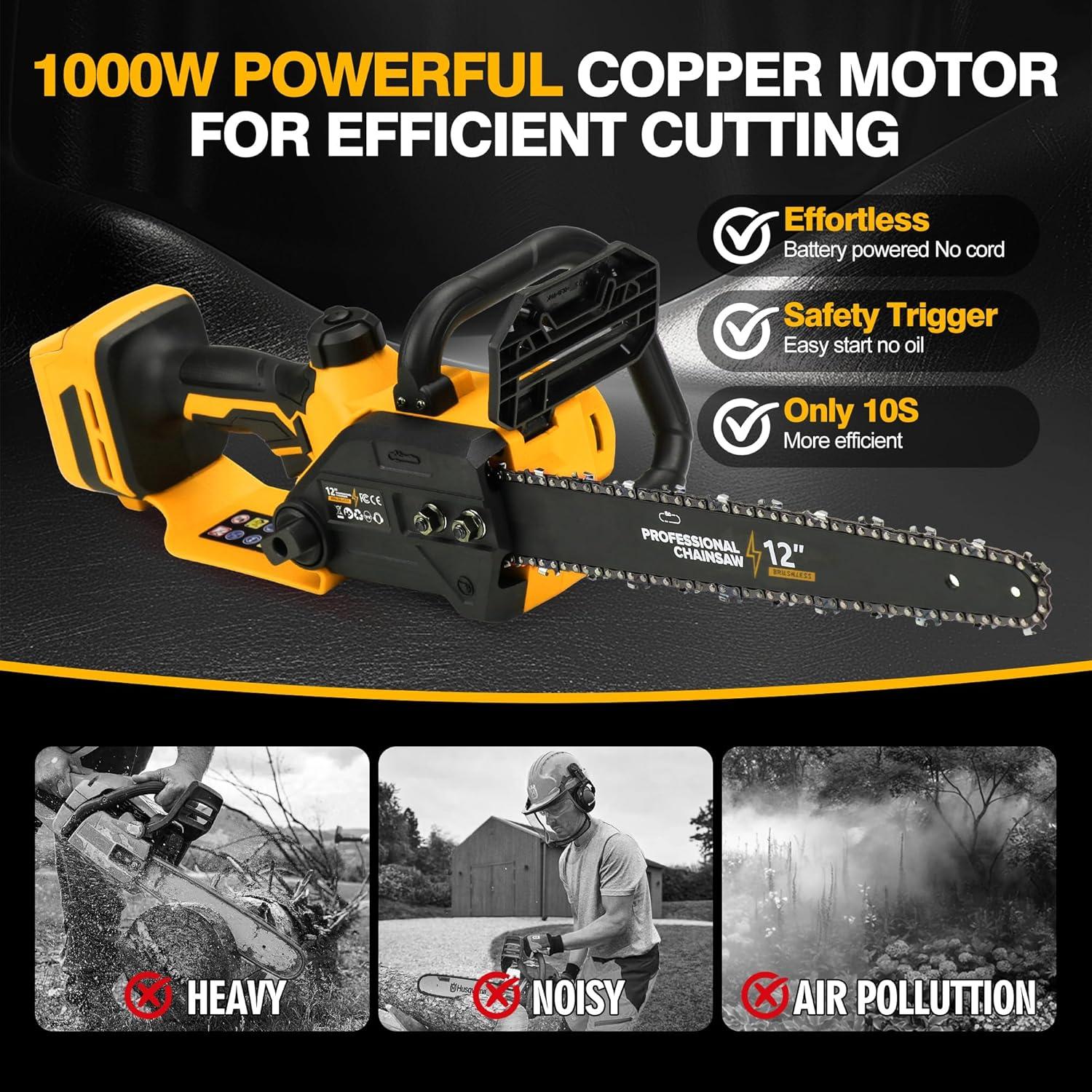 Motosierra Eléctrica Sin Escobillas 30 cm Dewalt 20V/60V