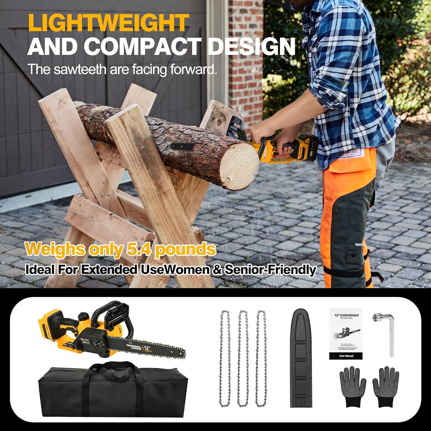 Motosierra Eléctrica Sin Escobillas 30 cm Dewalt 20V/60V