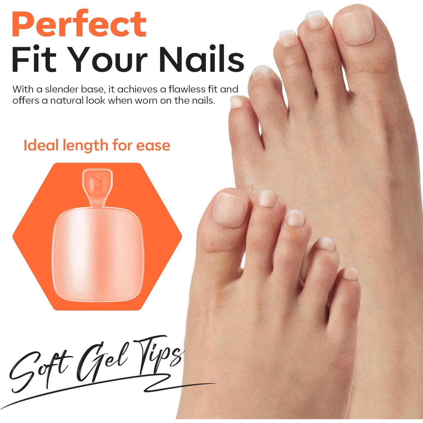 Puntas de Uñas Falsas Modelones Cuadradas Cortas 240 Pcs