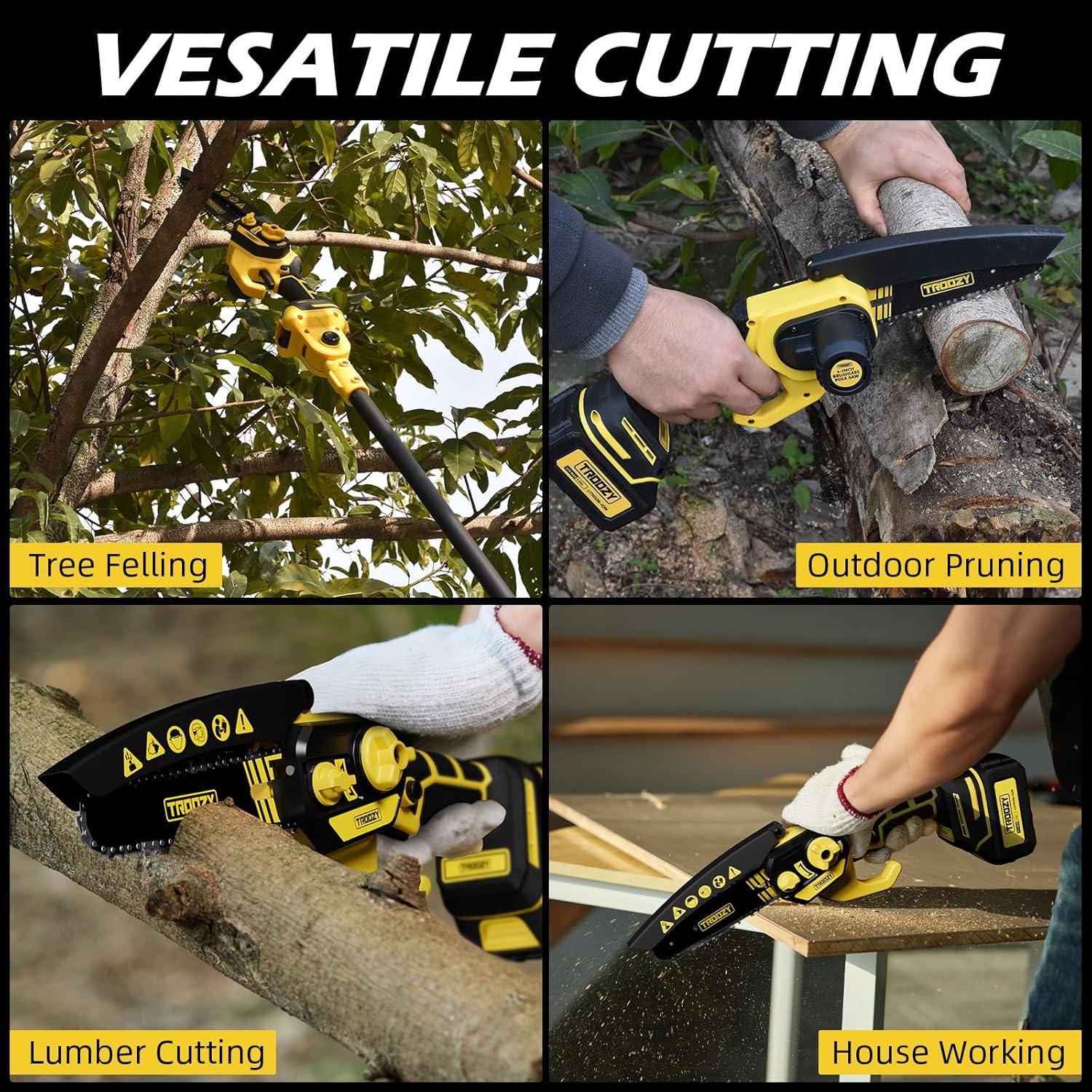 Sierra de Poste Inalámbrica TROOZY 6" con Batería 21V