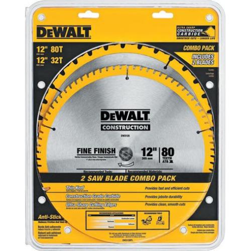 Hoja de sierra ingletadora DEWALT 12" 80T y 32T - 2 paquetes