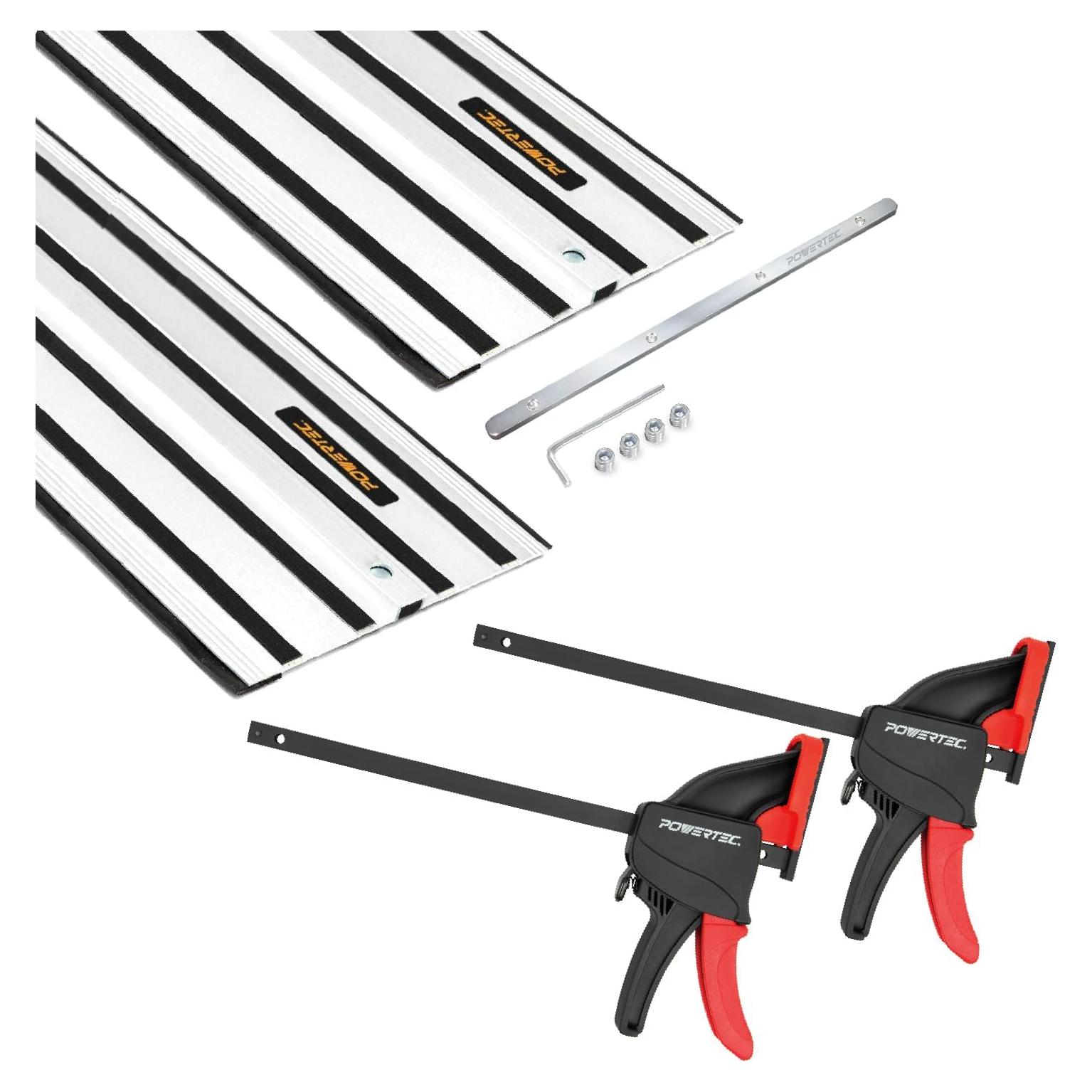 Juego de Guía de Sierra de Carril POWERTEC 72199 55" con Abrazaderas