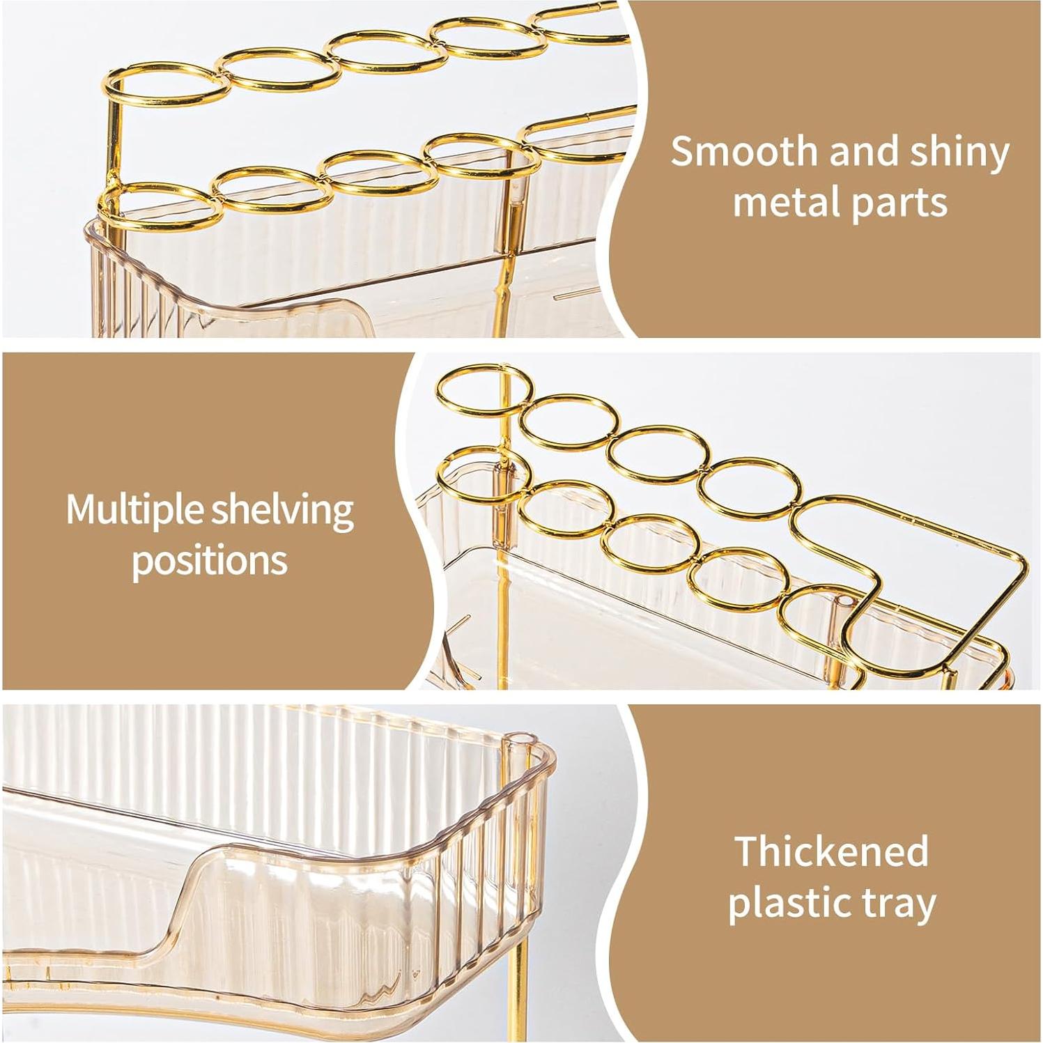 Organizador de Maquillaje Nature's Source 2 Niveles Ámbar Oro