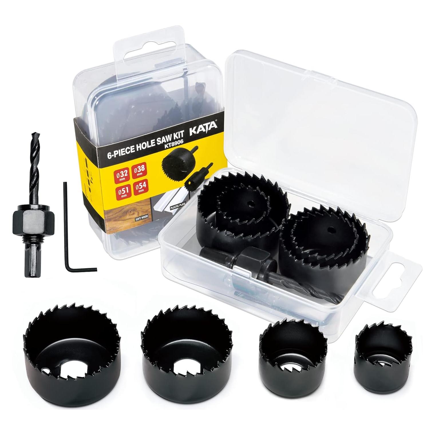 KATA Kit de Sierras de Corona 6 Piezas 32-54mm para Madera