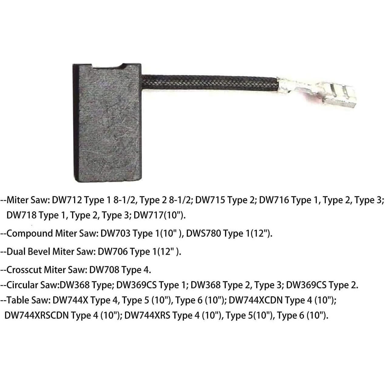 Cepillos de Motor de Carbono UFelice para Sierra Ingletadora Dewalt DW718 DW717 DWS780 - Paquete de 2