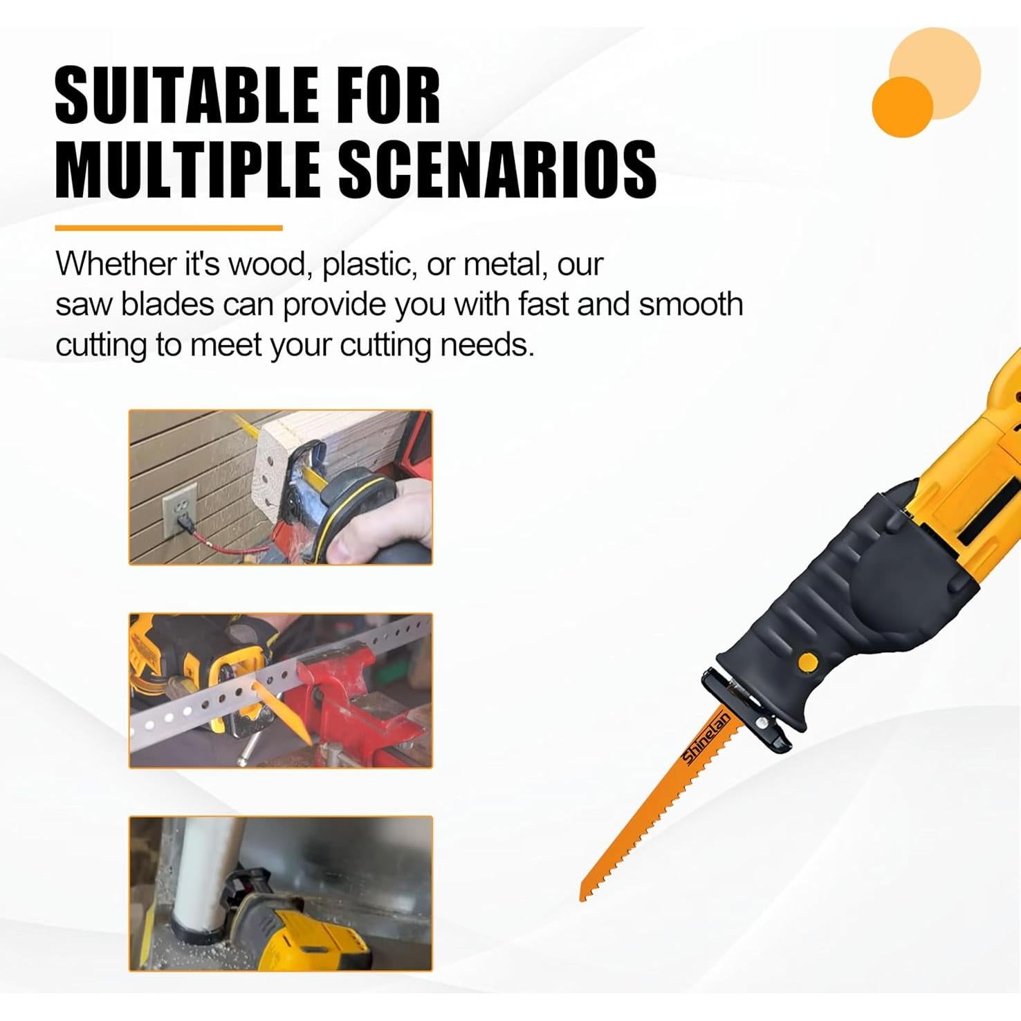 Juego de 10 Hojas de Sierra Recíproca DEWALT DW4898 15-23 cm