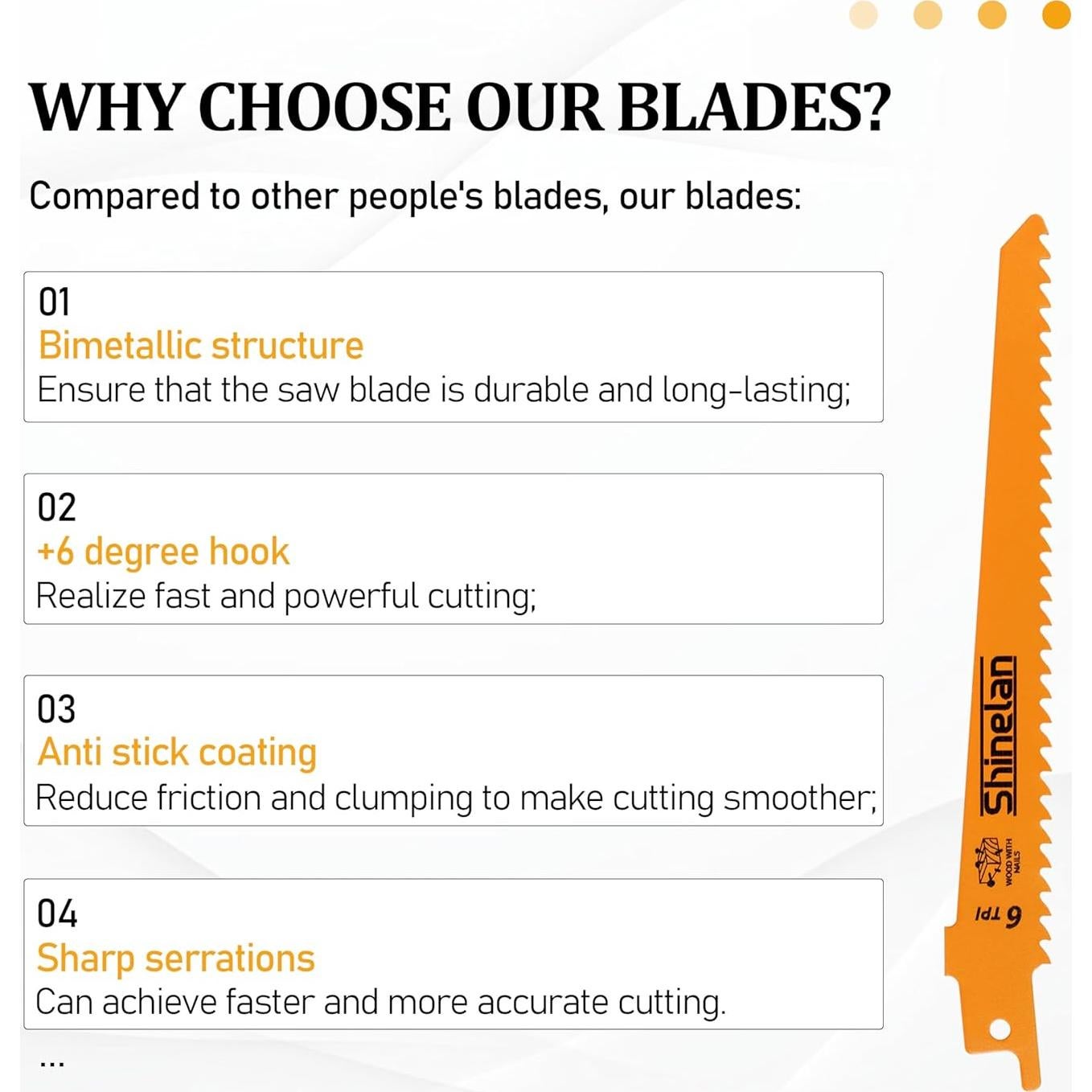 Hoja de sierra recíproca DEWALT DW4802 15.24 cm 6 TPI 5-Pack