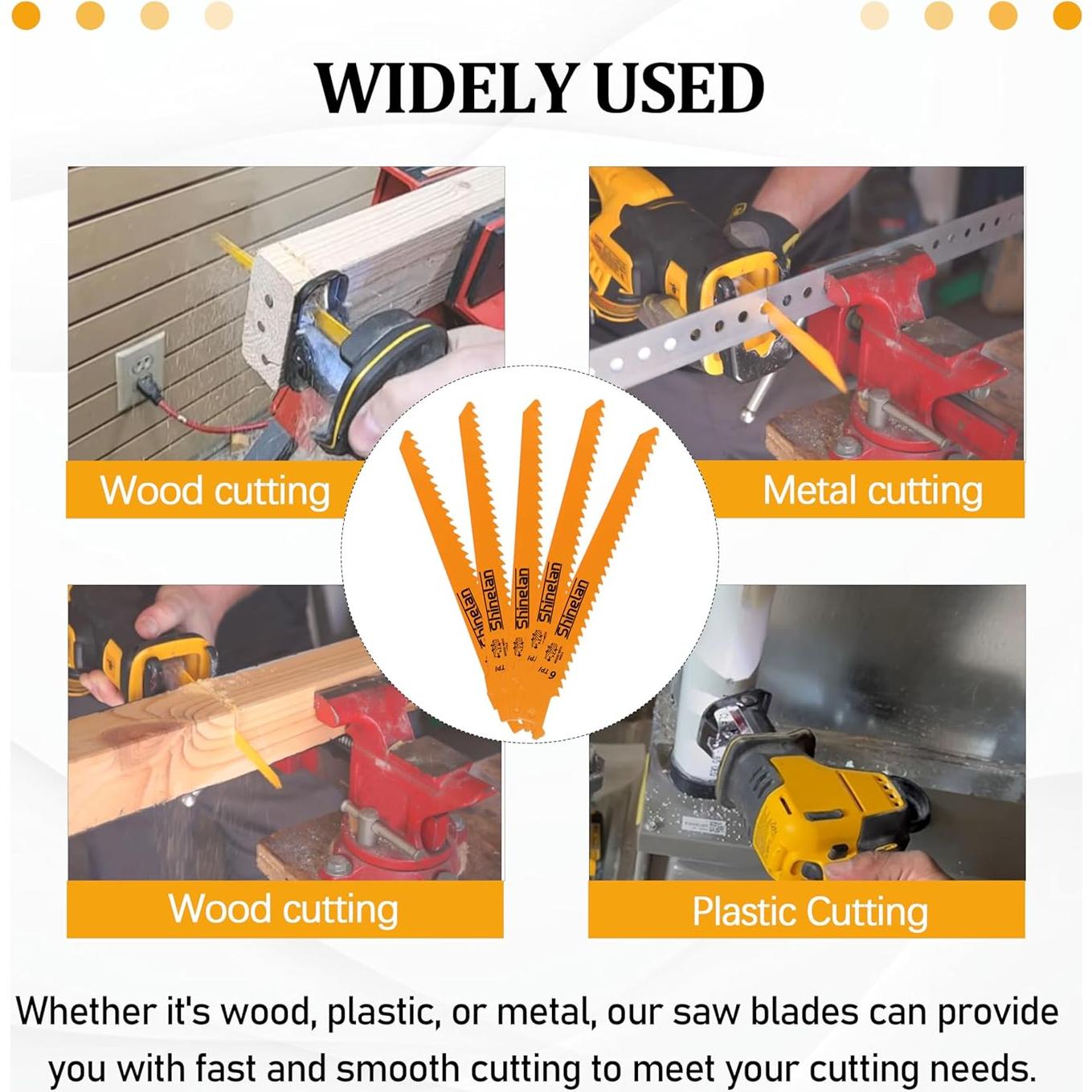 Hoja de sierra recíproca DEWALT DW4802 15.24 cm 6 TPI 5-Pack