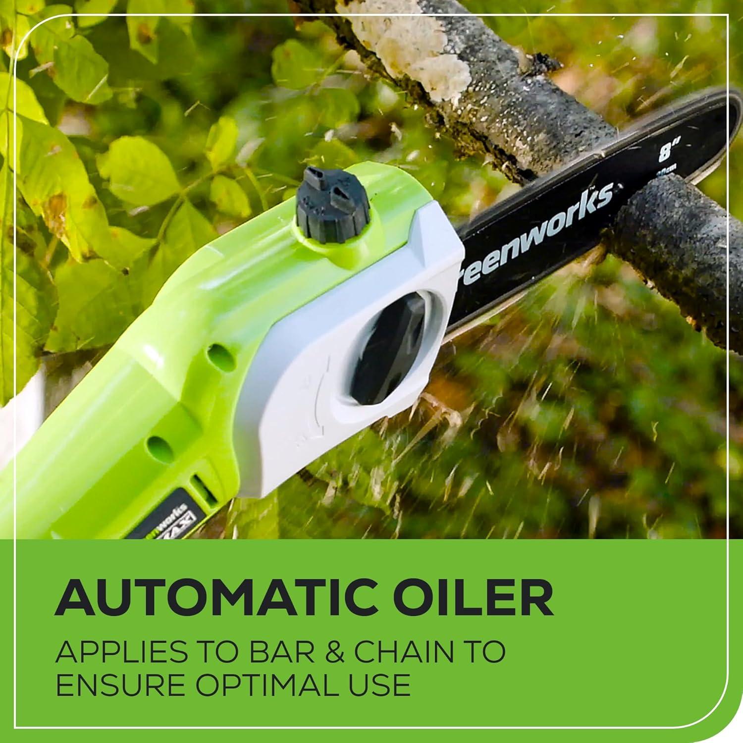 Kit Combo Greenworks 40V: Sierra de Poste 8" y Cortadora de Setos 20"