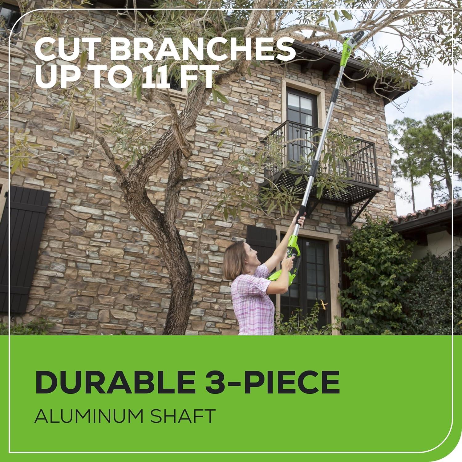 Kit Combo Greenworks 40V: Sierra de Poste 8" y Cortadora de Setos 20"