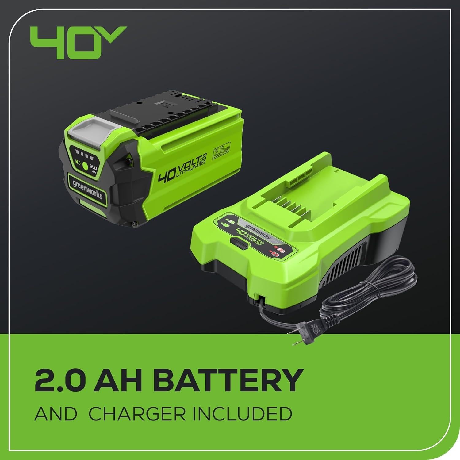 Kit Combo Greenworks 40V: Sierra de Poste 8" y Cortadora de Setos 20"