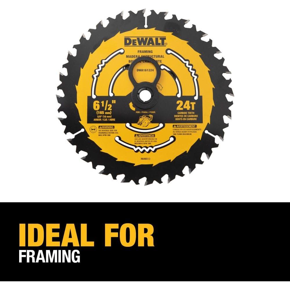 Sierra Circular DEWALT 6.5" 24 Dientes Carburo DWA161224