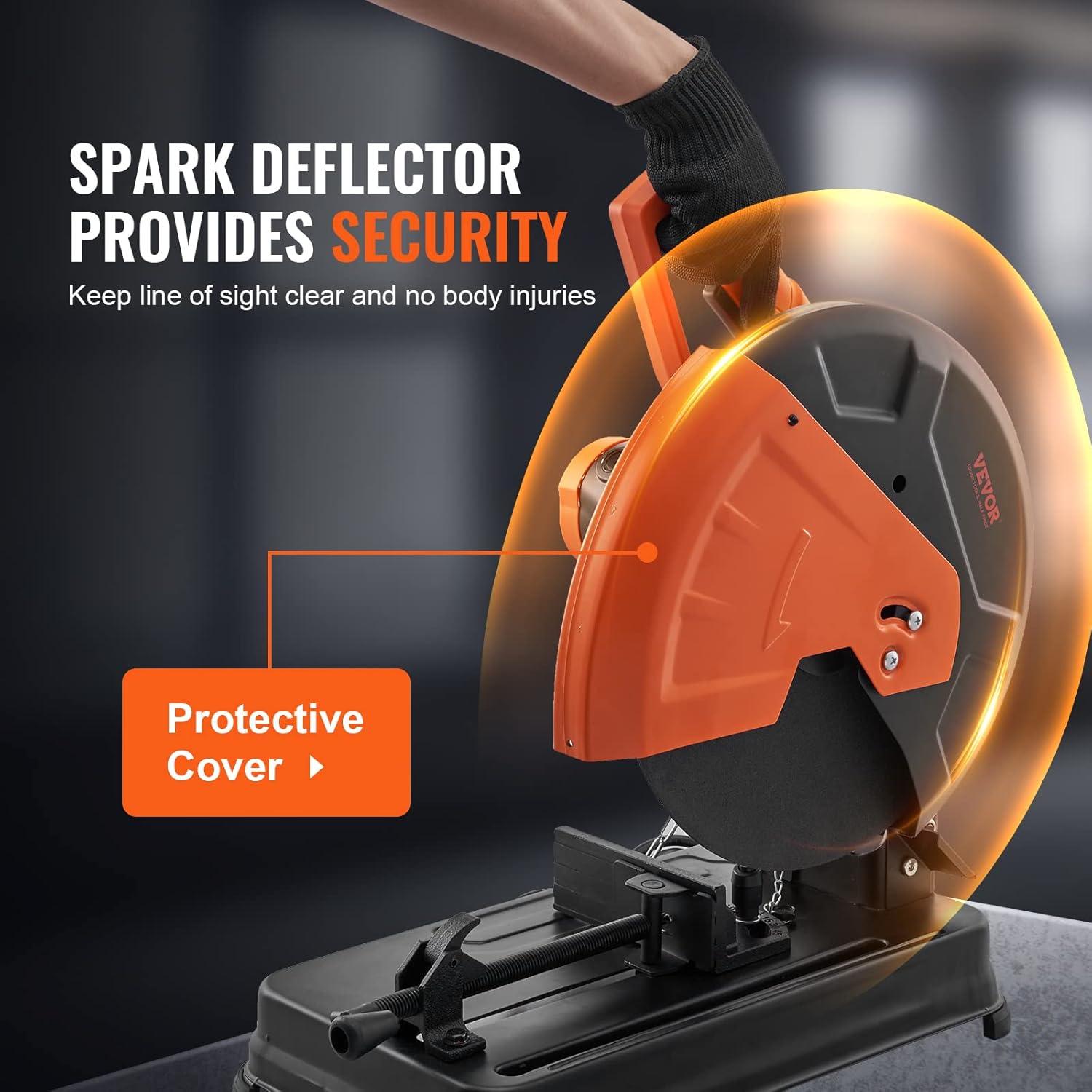 Sierra de Corte Abrasiva VEVOR 14" 2300W 3600RPM Ajustable