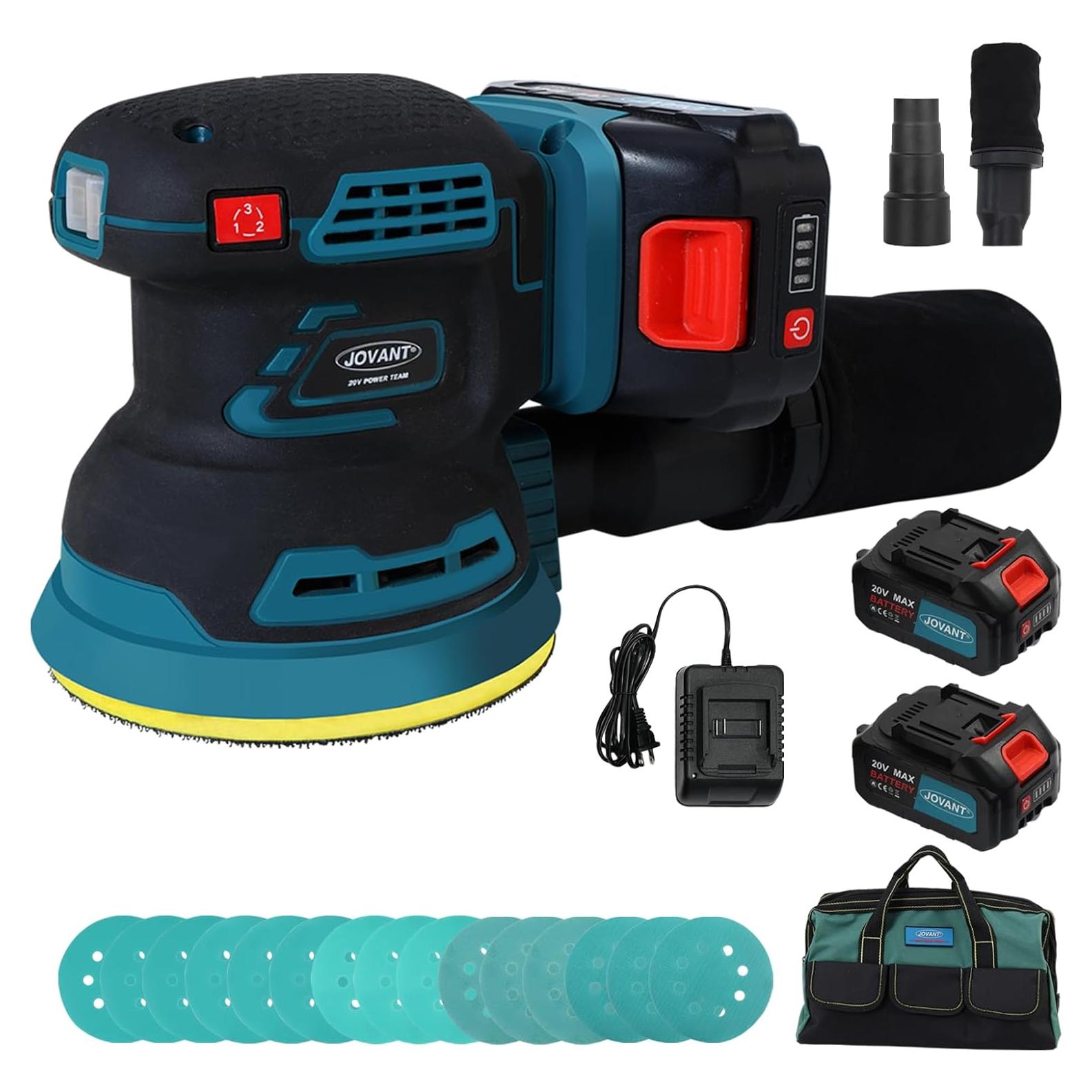 Lijadora Orbital Inalámbrica JOVANT 20V 4Ah 5" Velocidad Variable