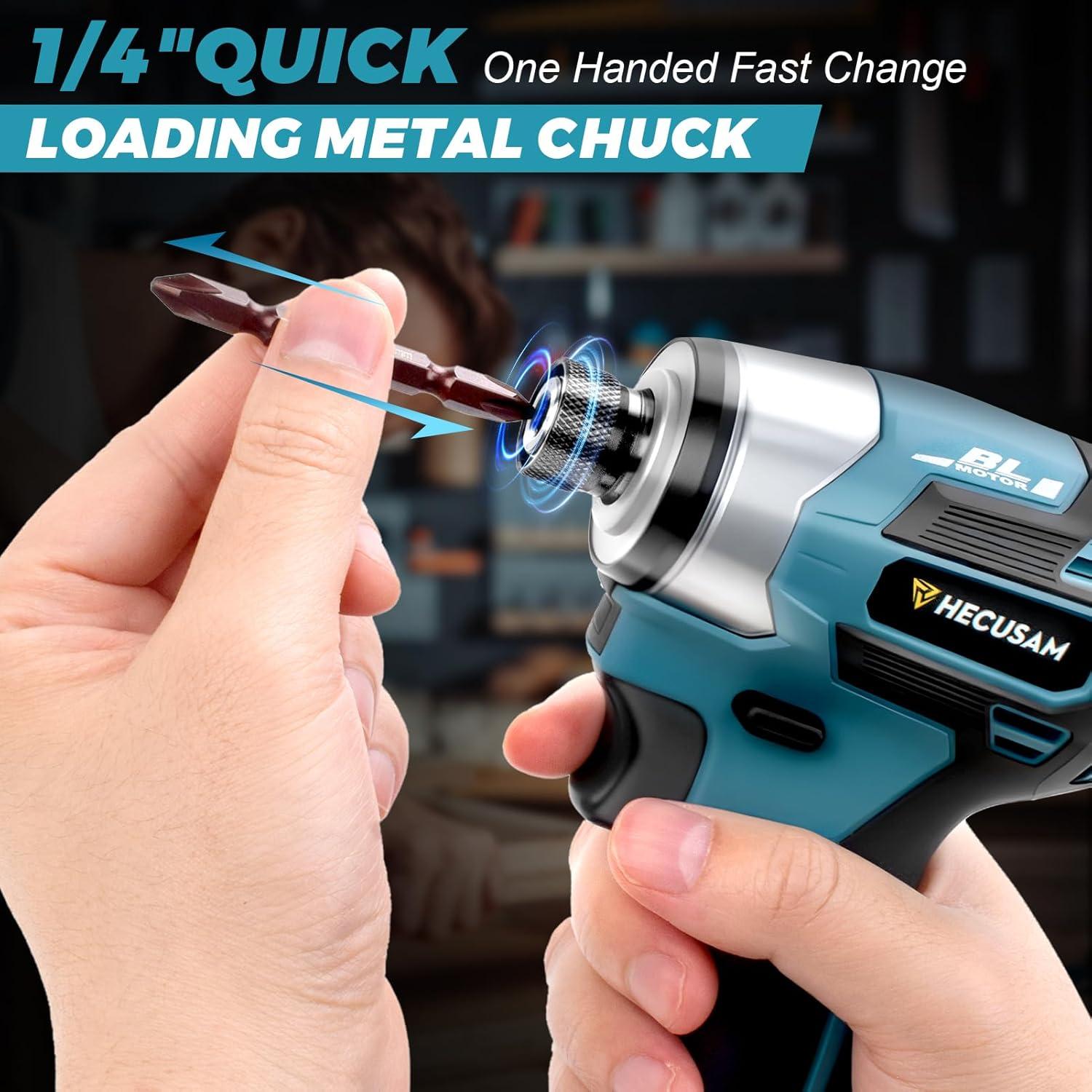 Destornillador de Impacto HECUSAM 350 N.m Inalámbrico 2 Baterías