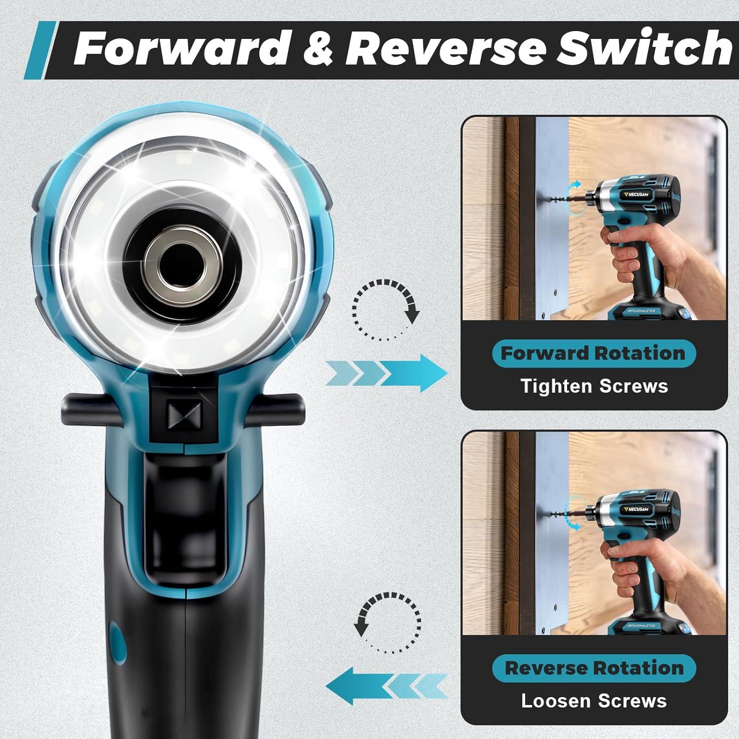 Destornillador de Impacto HECUSAM 350 N.m Inalámbrico 2 Baterías