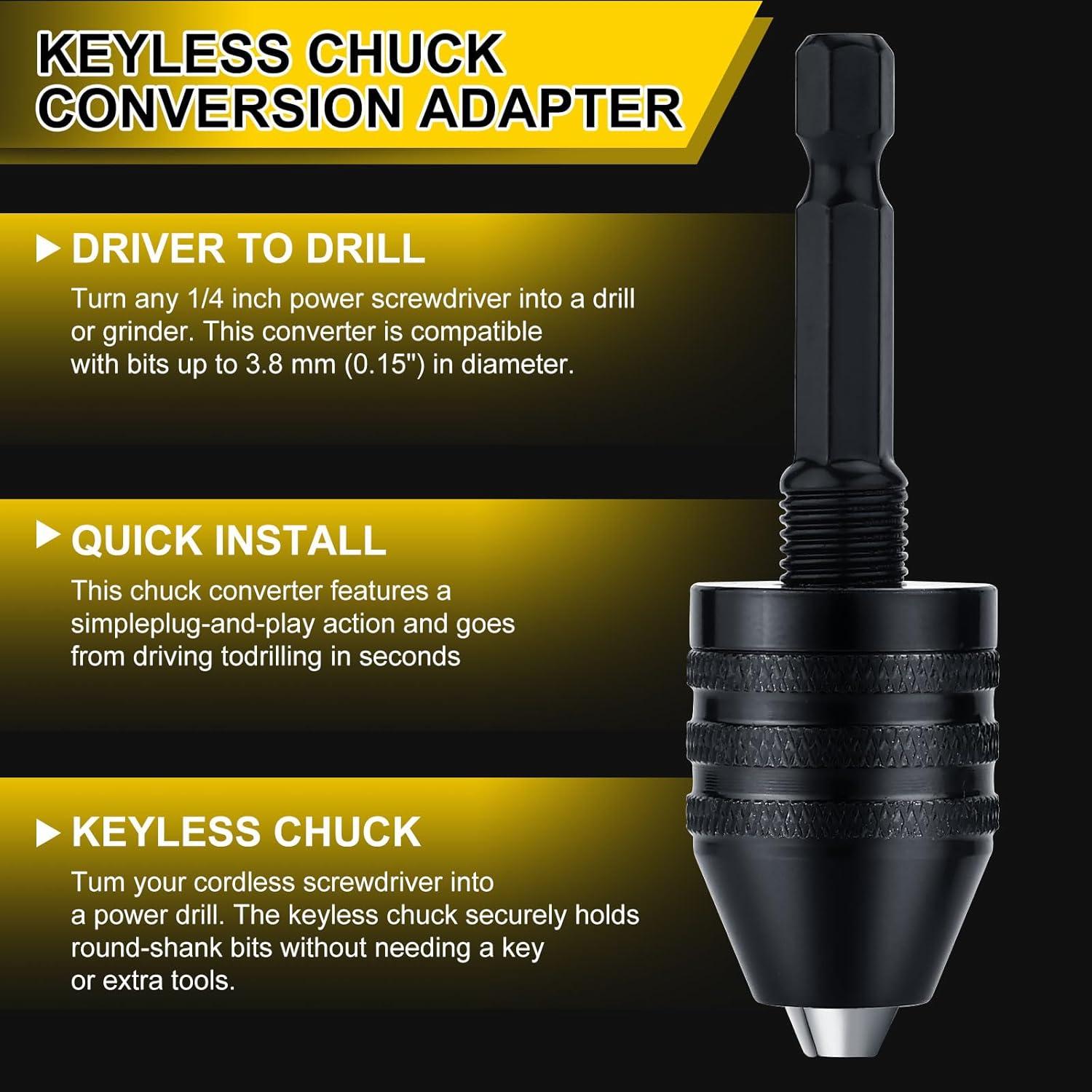 Adaptador Chuck Sin Llave Valkynos 0.6-8mm y 0.3-3.6mm