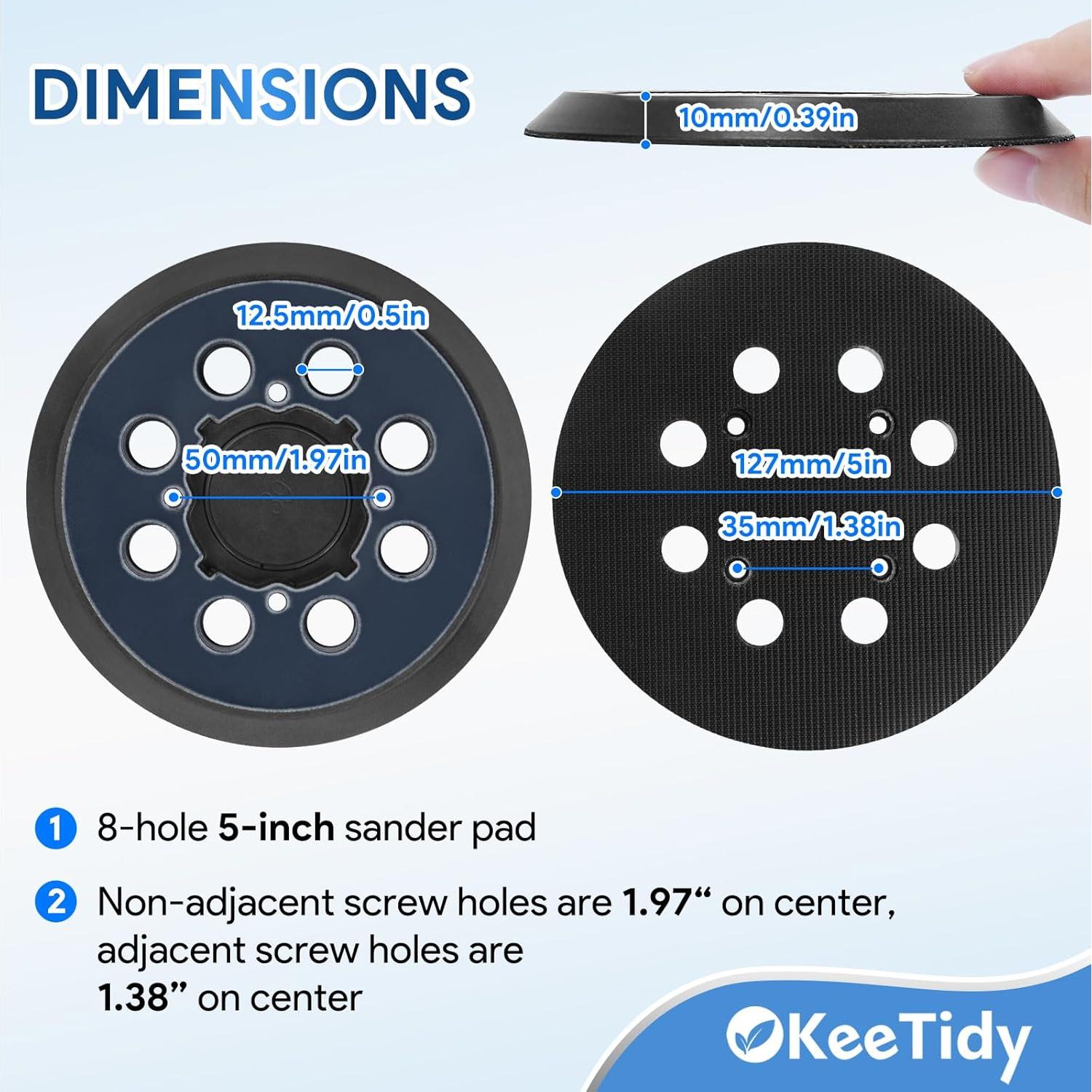 Almohadilla de Lijado 5" KeeTidy para DeWalt DWE6421 DWE6423