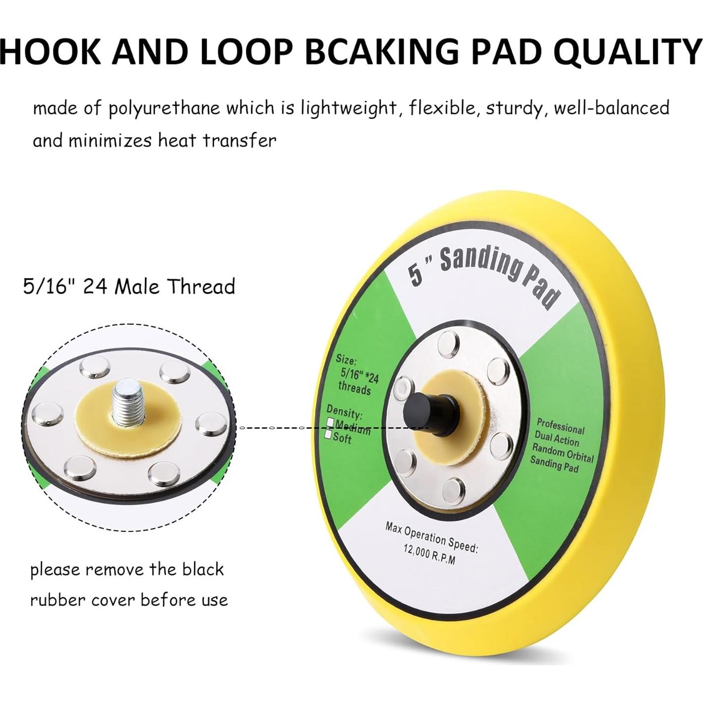 Pad de Respaldo Flexible 5" Shiningeyes con Gancho y Bucle
