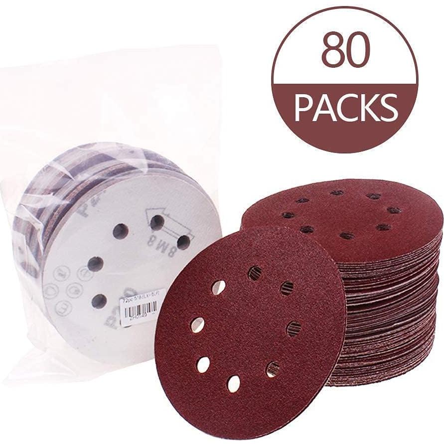 Kit de Discos de Lijado 80 Piezas 5" Grano Mezclado JYC