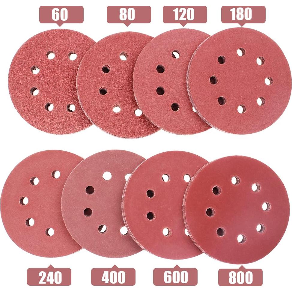 Kit de Discos de Lijado 80 Piezas 5" Grano Mezclado JYC