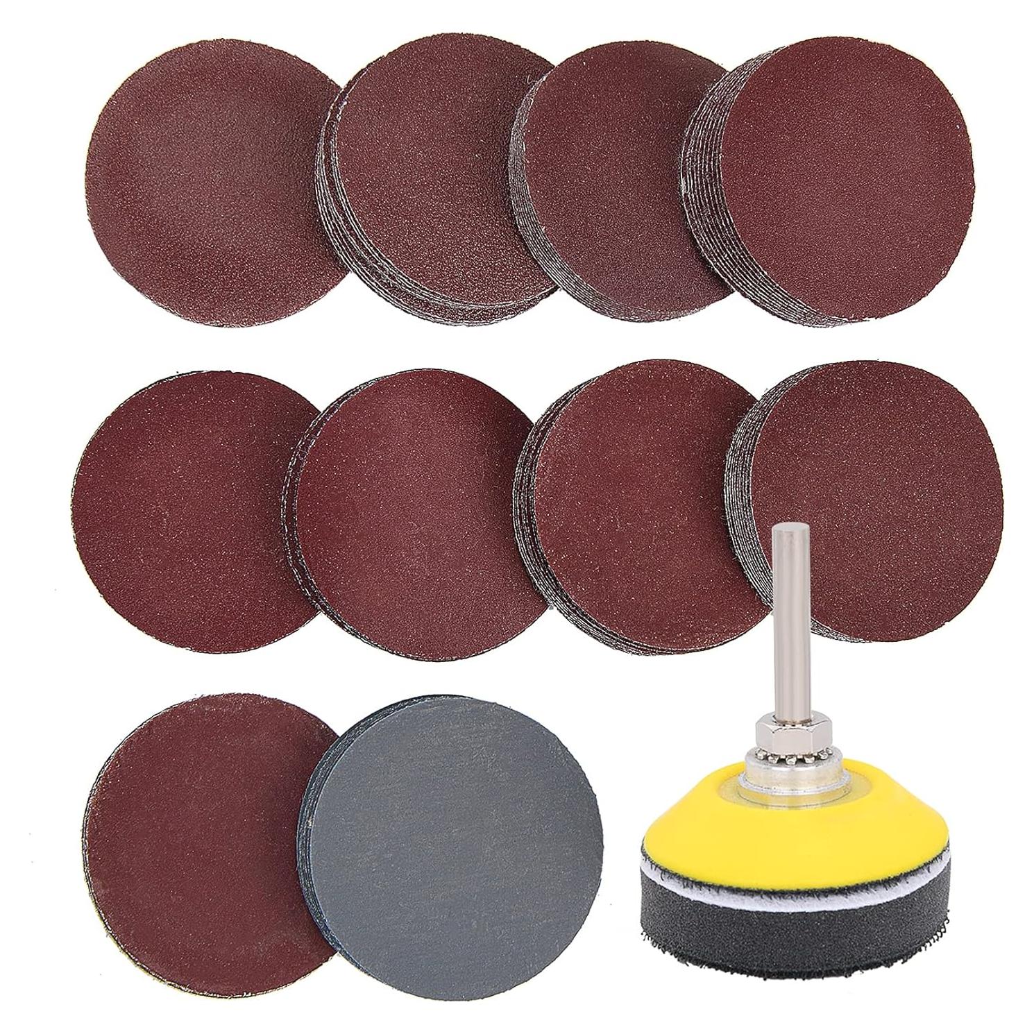 100 Discos de Lijado 5 cm Grano 80-3000 con Almohadilla Adwikoso