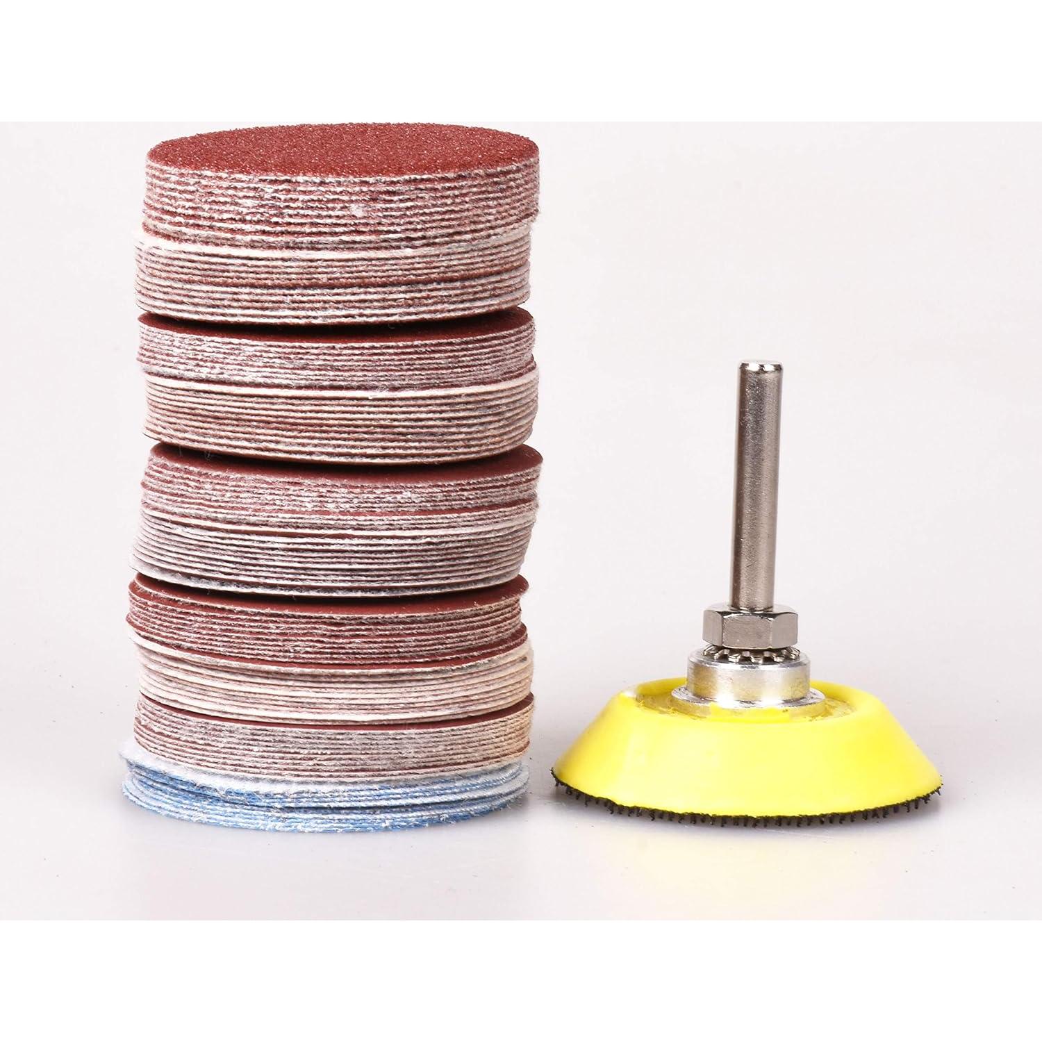 100 Discos de Lijado 5 cm Grano 80-3000 con Almohadilla Adwikoso