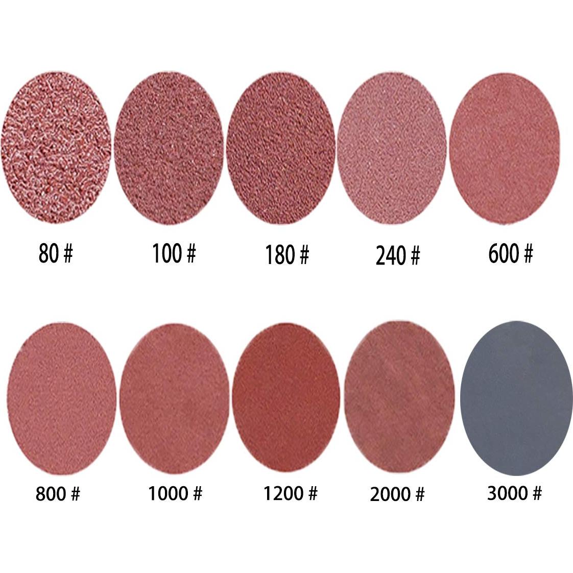 100 Discos de Lijado 5 cm Grano 80-3000 con Almohadilla Adwikoso