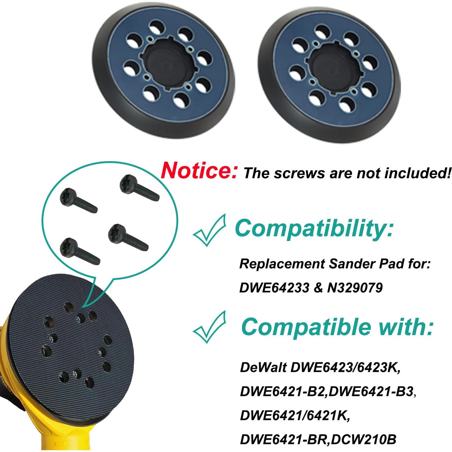 Paquete de 2 almohadillas de lijado Dewalt 12.7 cm 8 agujeros