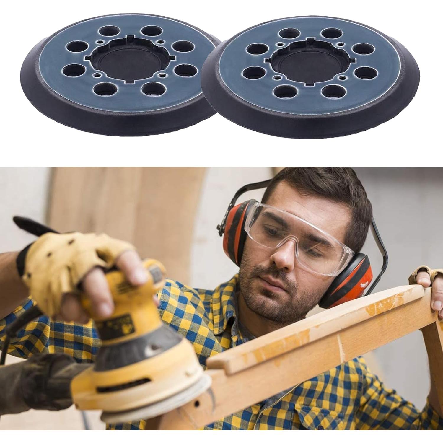 Paquete de 2 almohadillas de lijado Dewalt 12.7 cm 8 agujeros