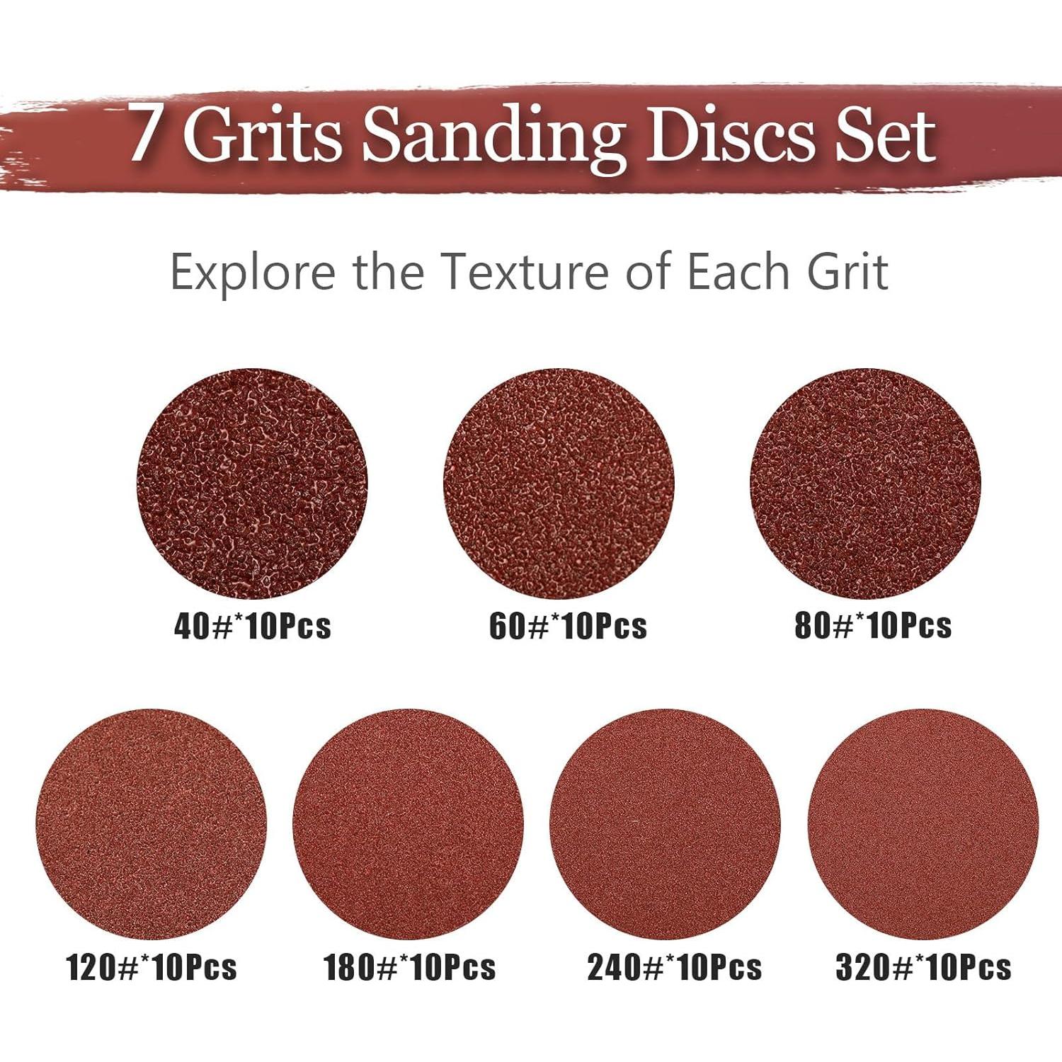 Discos de Lijado 5" Szarint 70 PCS Granos 40-320 para Lijadora