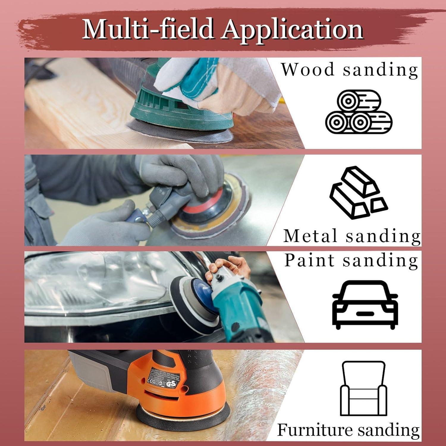 Discos de Lijado 5" Szarint 70 PCS Granos 40-320 para Lijadora