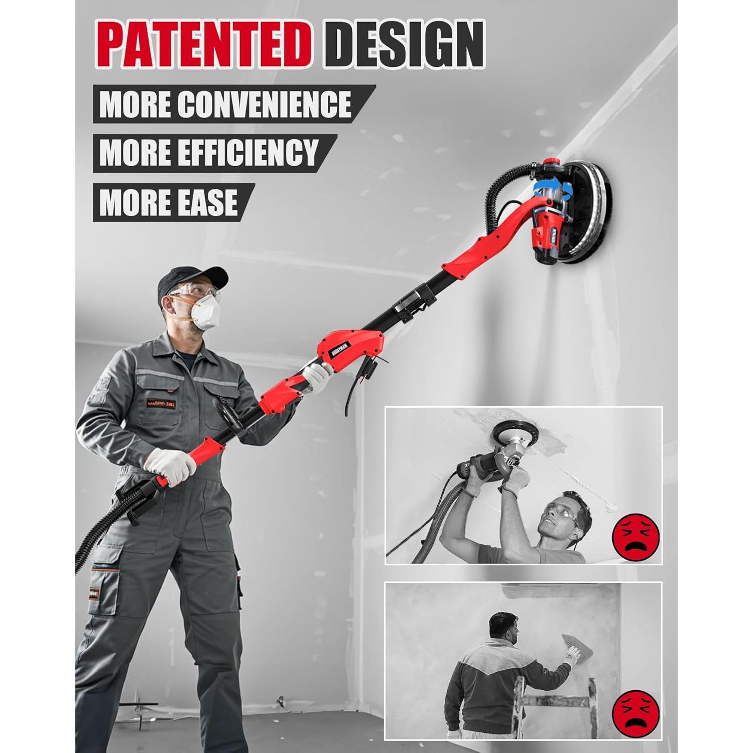 Lijadora de Paneles de Yeso Alloyman 1050W 7 Velocidades LED