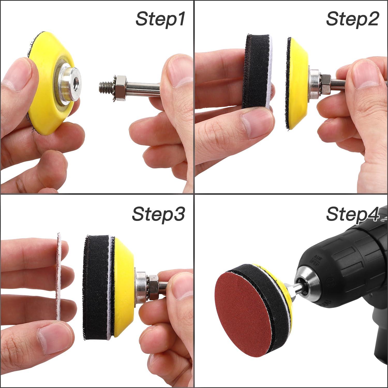 Kit de Discos de Lijado 300pcs HongWay 50mm Grano 60-3000
