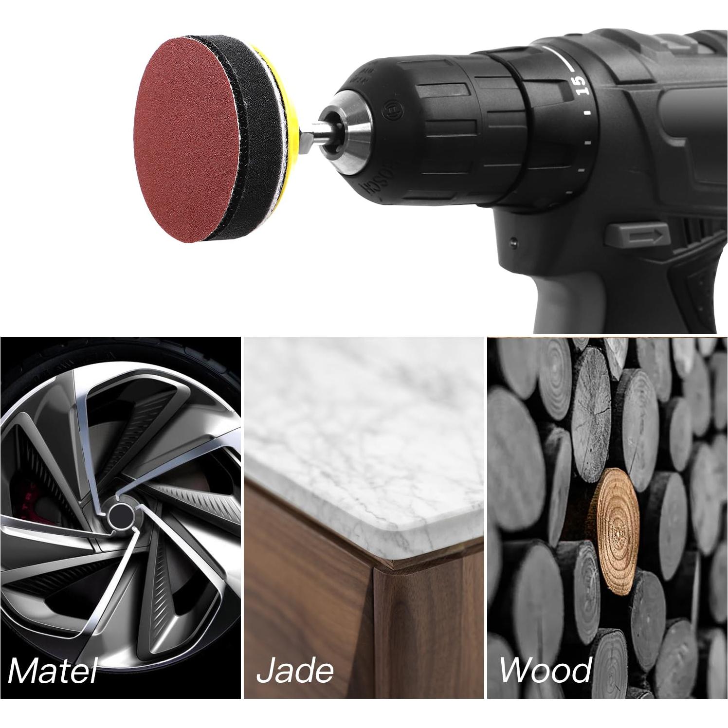 Kit de Discos de Lijado 300pcs HongWay 50mm Grano 60-3000