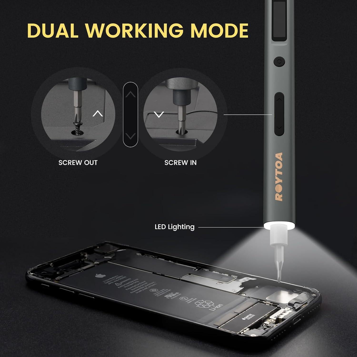 Juego de Destornilladores Eléctricos ROYTOA P1 PRO MAX 80-en-1